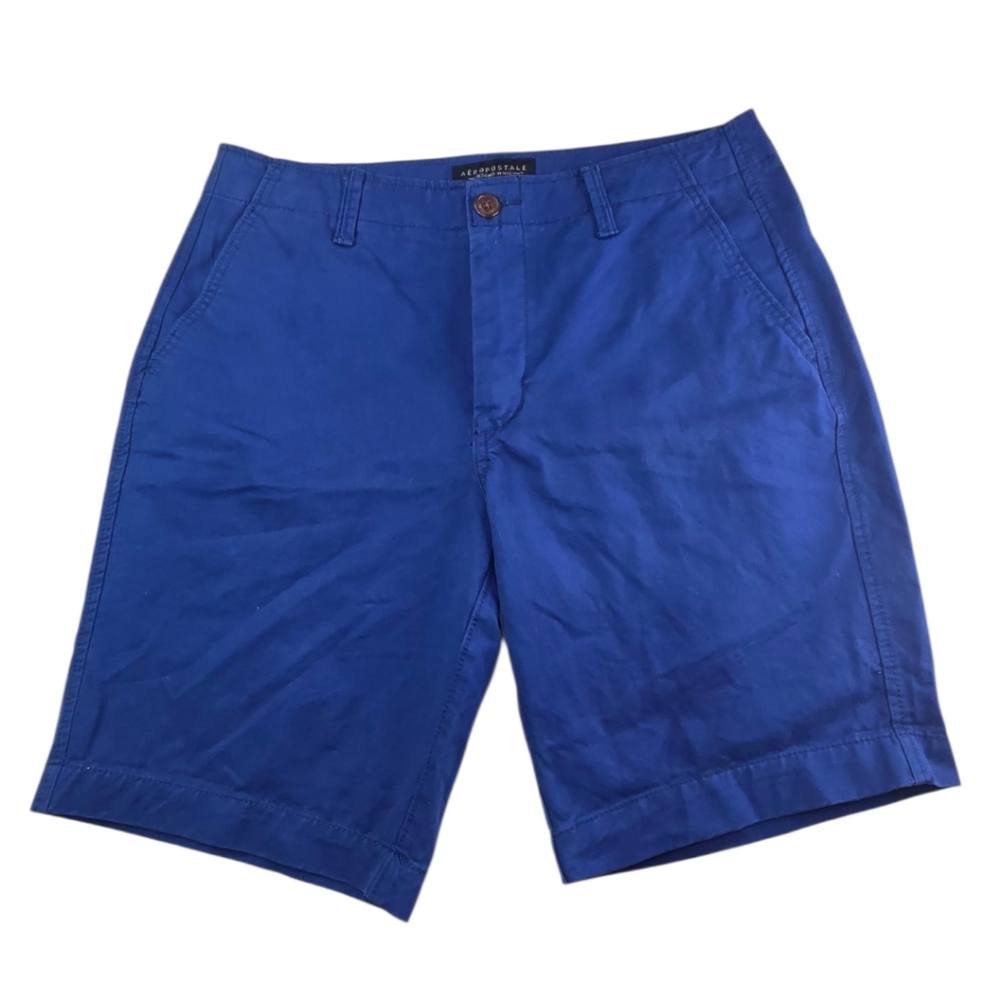 Aeropostale Mens‎ Blue Chino Shorts 100% Cotton Size 30